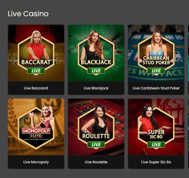 Play live casino games with real dealers